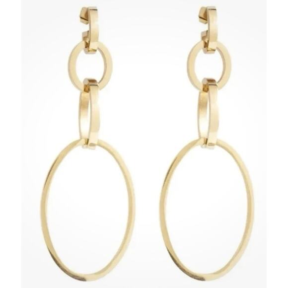 Vita Fede Cassio Earrings Gold Plated Stainless Seel Modular Hoops - Picture 1 of 8